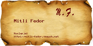 Mitli Fedor névjegykártya